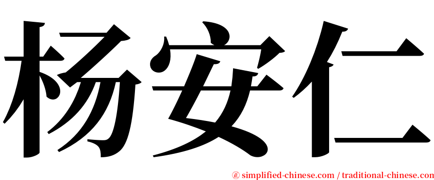 杨安仁 serif font