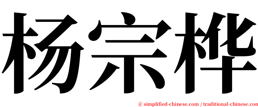 杨宗桦 serif font