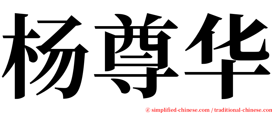 杨尊华 serif font