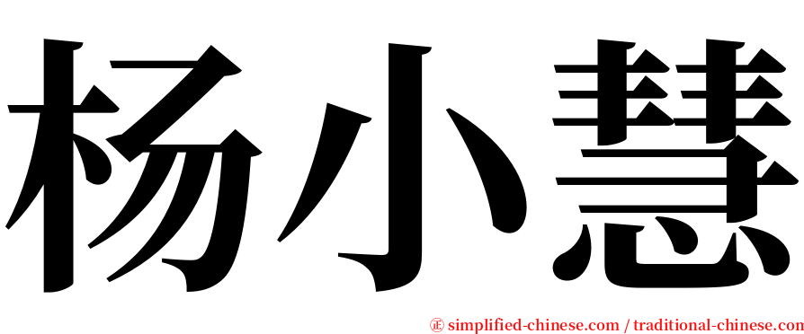 杨小慧 serif font