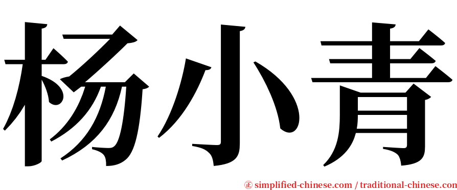 杨小青 serif font