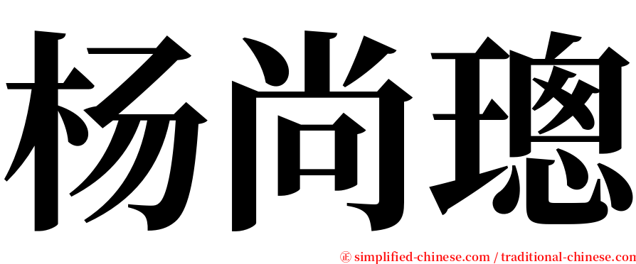 杨尚璁 serif font