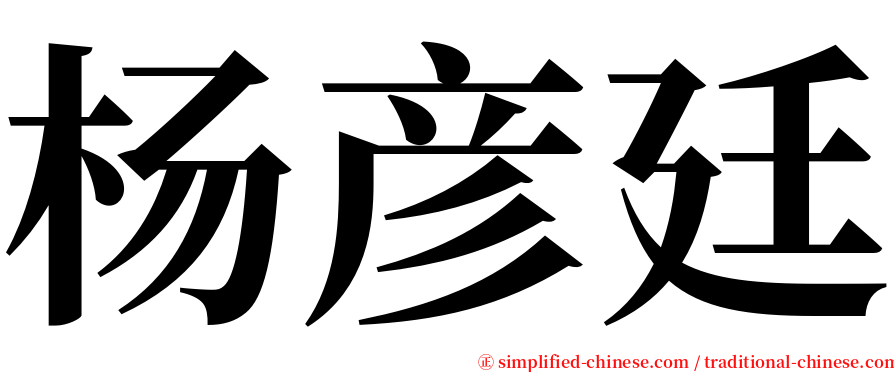 杨彦廷 serif font