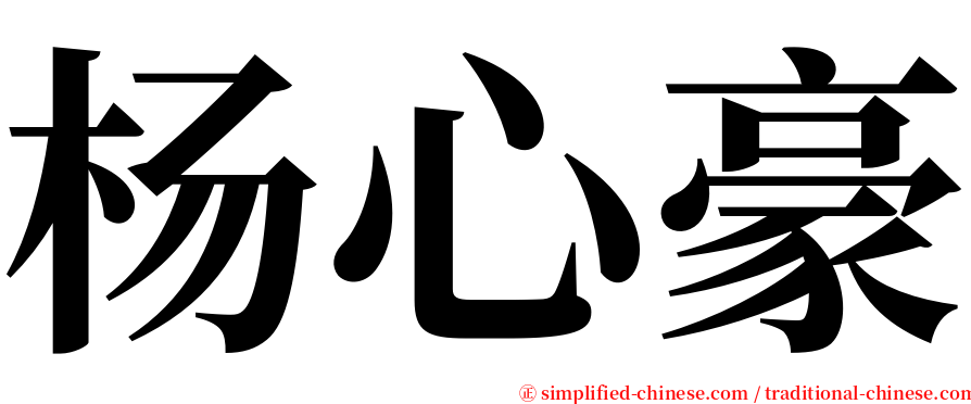 杨心豪 serif font