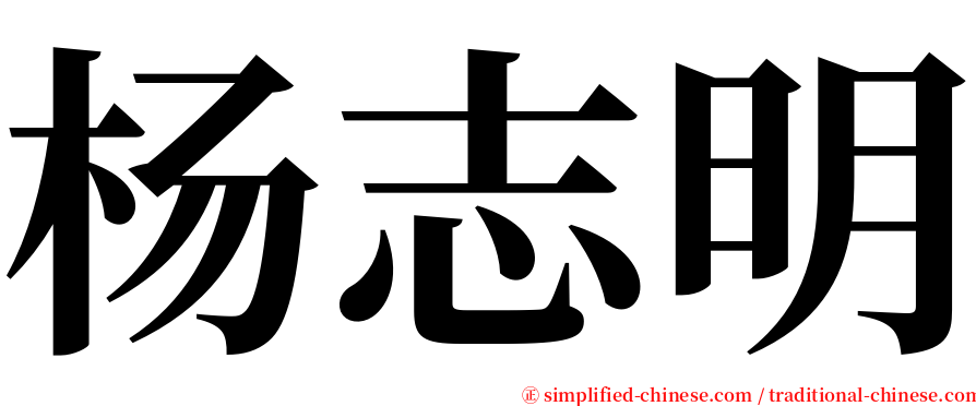 杨志明 serif font