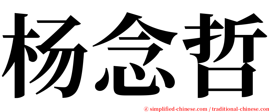 杨念哲 serif font