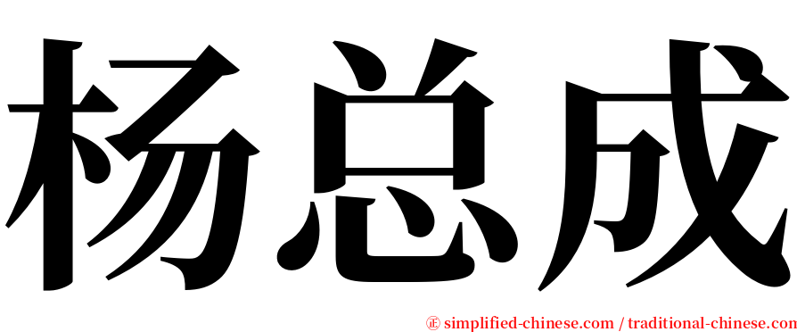 杨总成 serif font