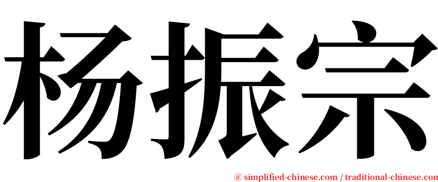 杨振宗 serif font