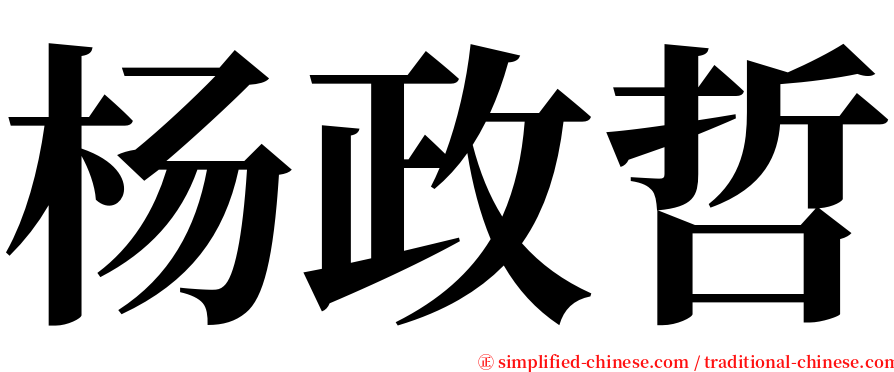 杨政哲 serif font