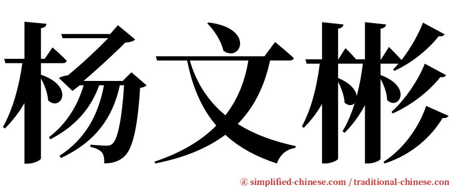 杨文彬 serif font