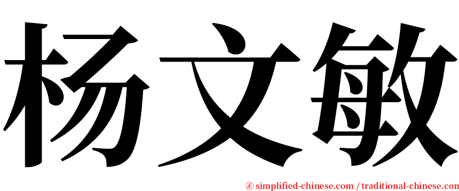 杨文敏 serif font