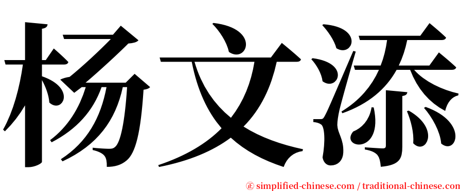 杨文添 serif font