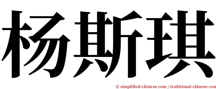 杨斯琪 serif font