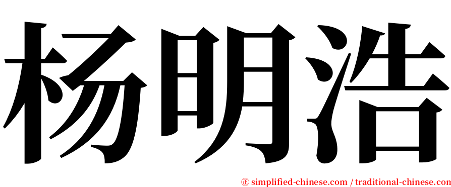 杨明浩 serif font