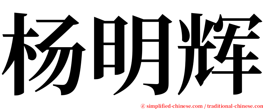 杨明辉 serif font