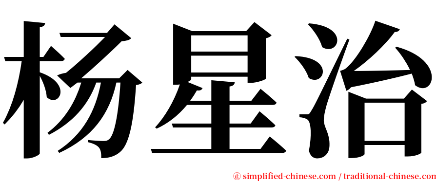 杨星治 serif font