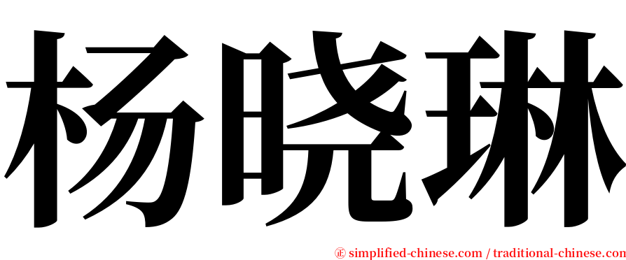 杨晓琳 serif font