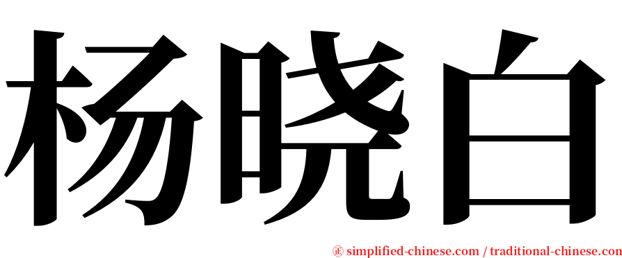杨晓白 serif font