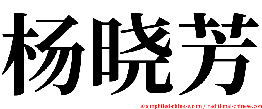 杨晓芳 serif font