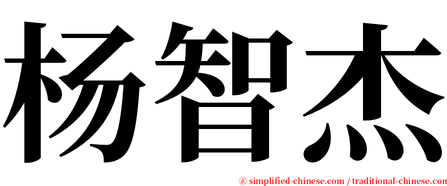 杨智杰 serif font