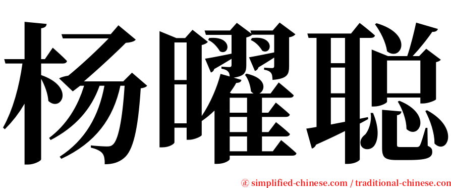 杨曜聪 serif font