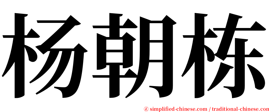 杨朝栋 serif font