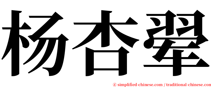 杨杏翚 serif font