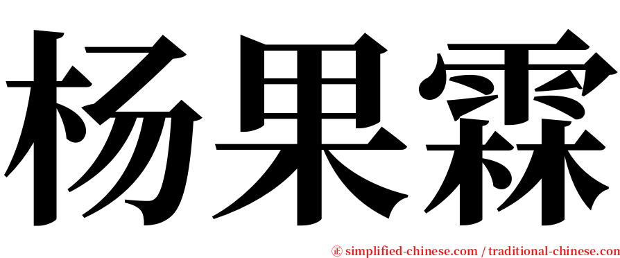 杨果霖 serif font