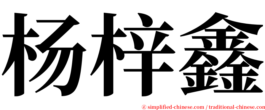 杨梓鑫 serif font