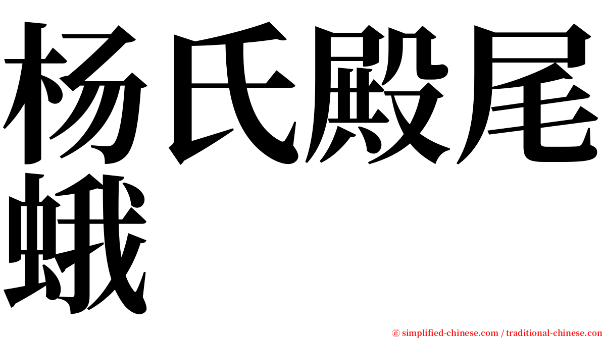 杨氏殿尾蛾 serif font