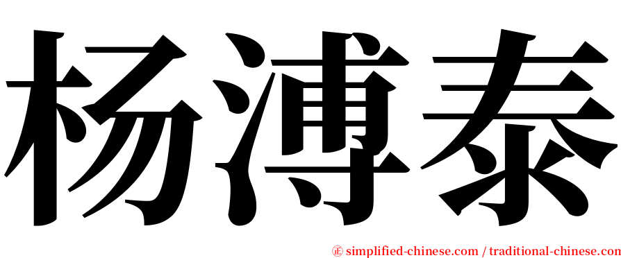 杨溥泰 serif font