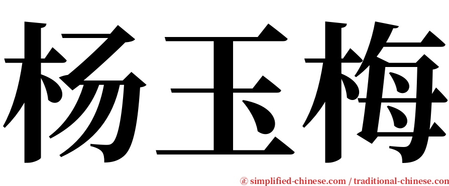 杨玉梅 serif font