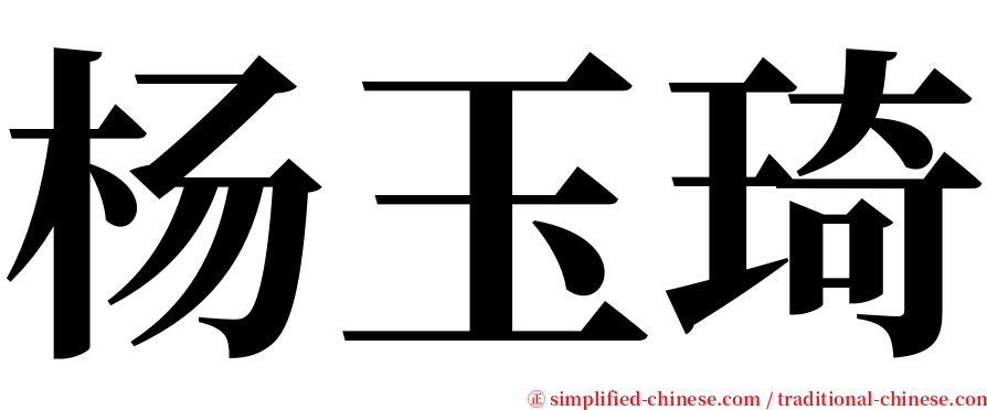 杨玉琦 serif font