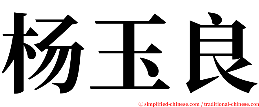 杨玉良 serif font