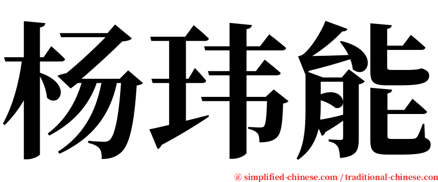 杨玮能 serif font