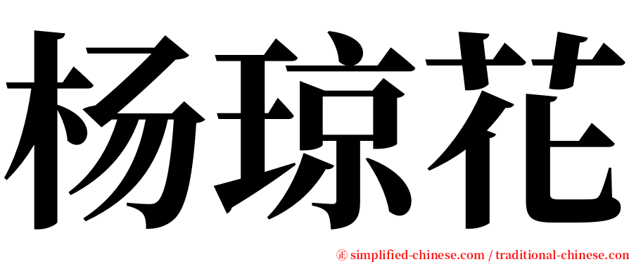 杨琼花 serif font
