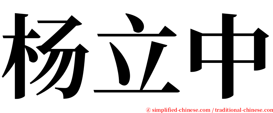 杨立中 serif font