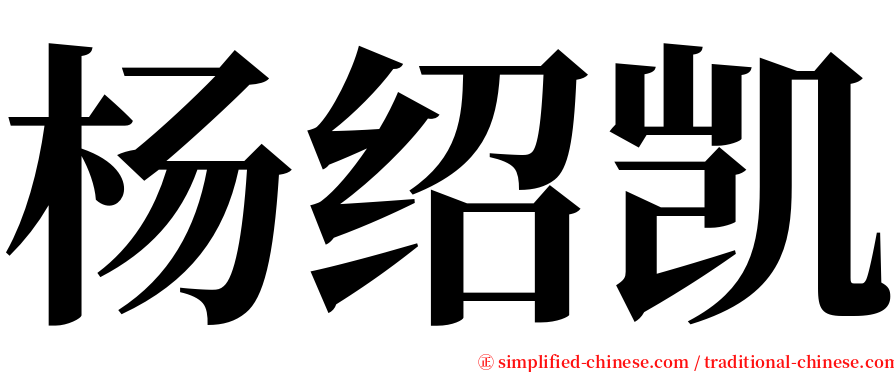 杨绍凯 serif font