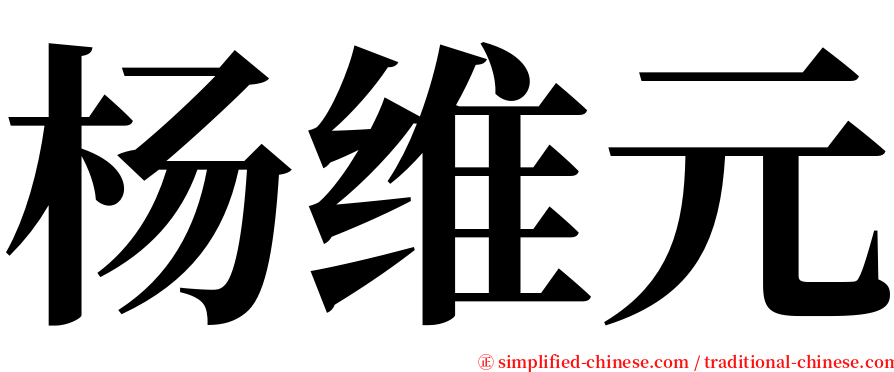 杨维元 serif font