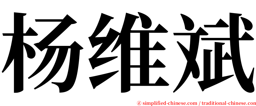 杨维斌 serif font