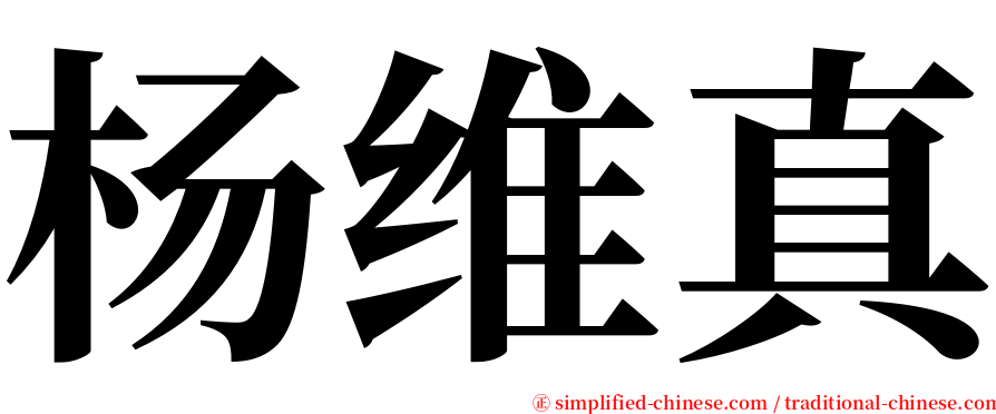 杨维真 serif font