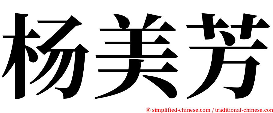 杨美芳 serif font