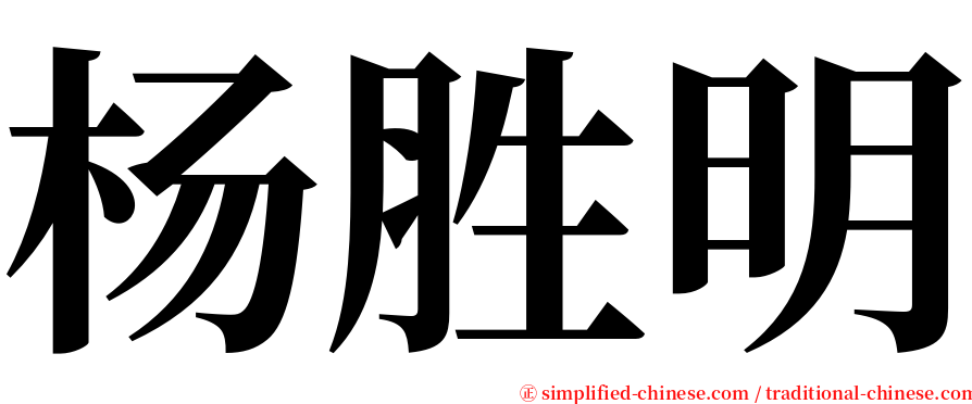 杨胜明 serif font