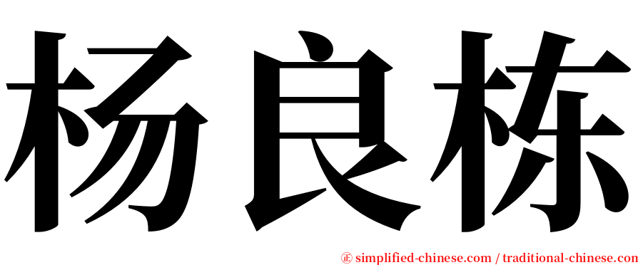 杨良栋 serif font