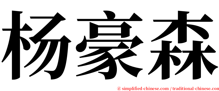 杨豪森 serif font