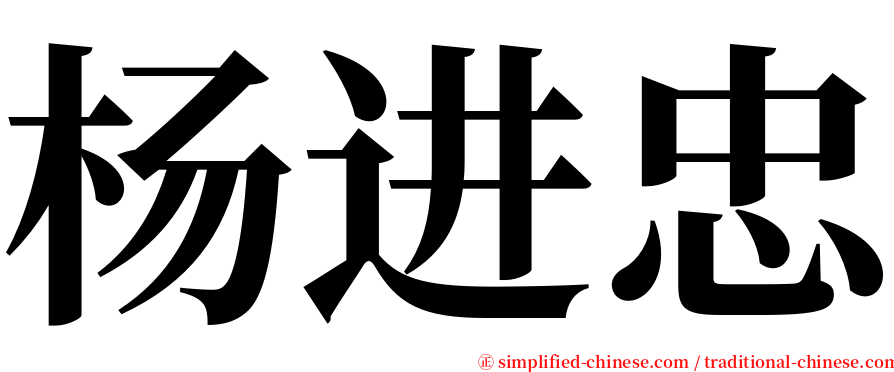 杨进忠 serif font