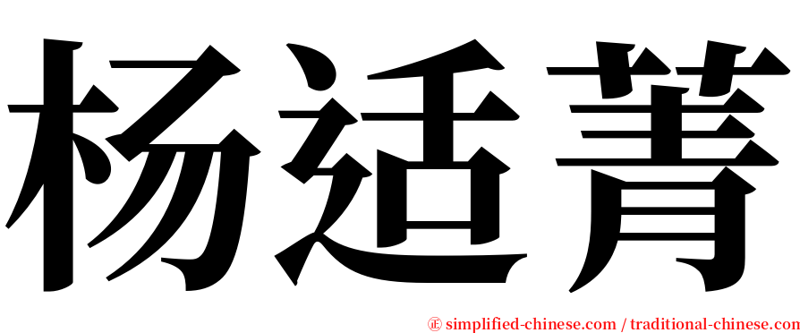 杨适菁 serif font