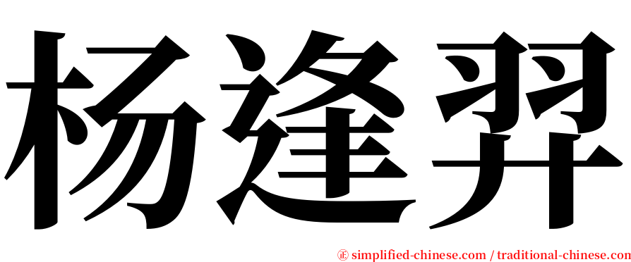 杨逢羿 serif font