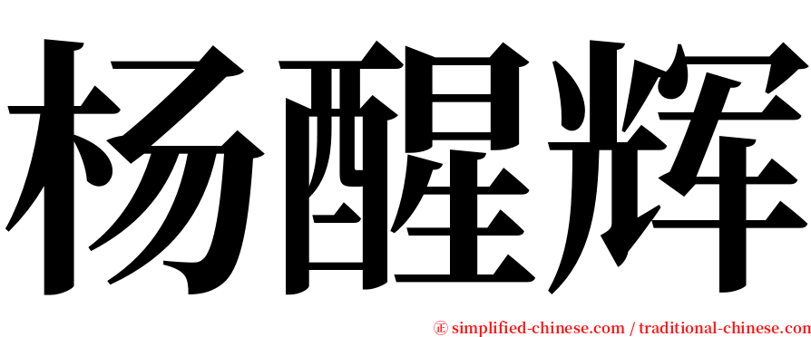 杨醒辉 serif font