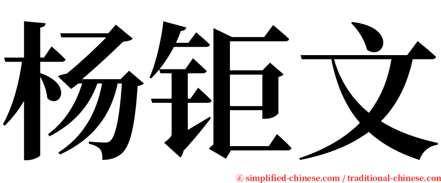 杨钜文 serif font